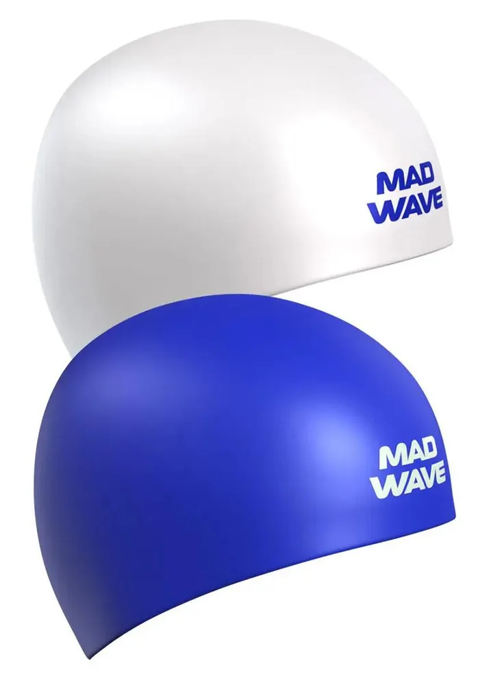 Шапочка для плавания Mad Wave Reverse Champion бело-синяя