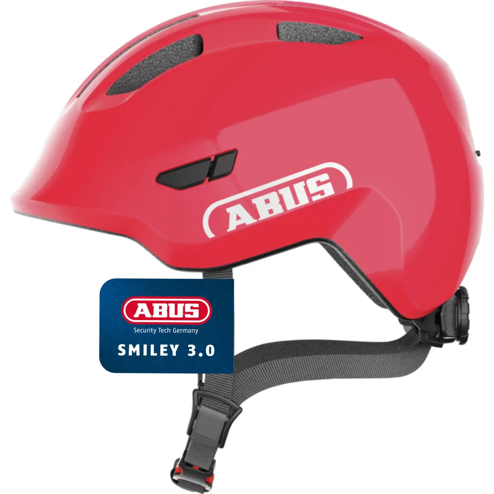 Шлем велосипедный детский Abus Smiley 3.0 глянцевый красный