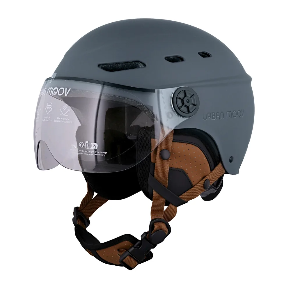 Шлем велосипедный T'nB Visor с козырьком синий, размер M