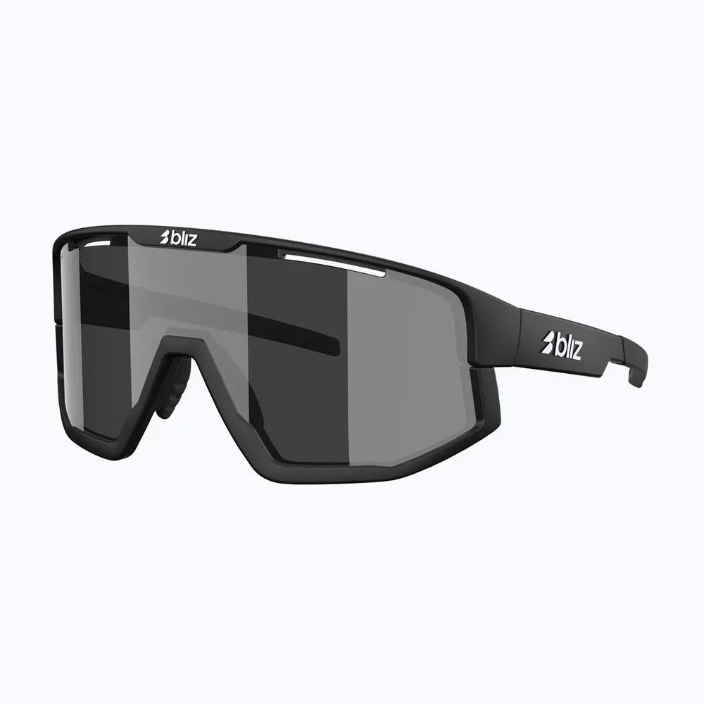 Солнцезащитные очки Bliz Fusion матовые чёрные, зеркальные линзы
