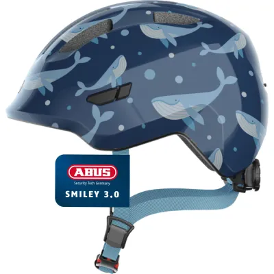 Шлем велосипедный детский Abus Smiley 3.0 Blue Whale, размер S 45-50 см