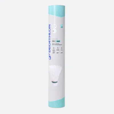 Kuikma Воланы перьевые для бадминтона Perfly FSC 560, 12 штук, скорость 78