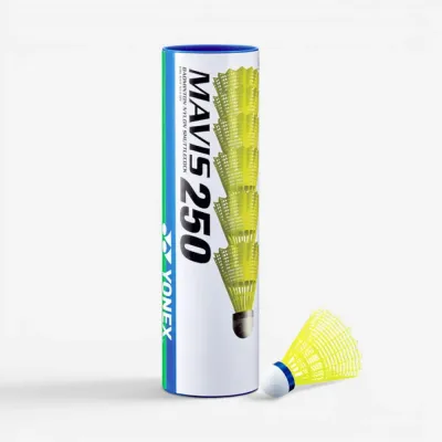 Нейлоновые воланы Yonex Mavis 250 жёлтые, 6 шт