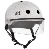 Шлем защитный S-One Lifer Visor White Glitter с козырьком — фото 1