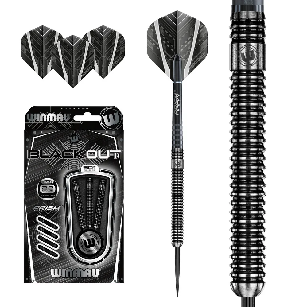 Дротики для дартса Winmau Blackout со стальным наконечником