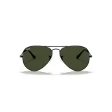 Солнцезащитные очки Ray-Ban Aviator Classic чёрные, зелёные линзы — фото 2