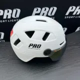 Pro Sport Lights Шлем для скоростного электровелосипеда с визором и накладками на уши, белый — фото 6