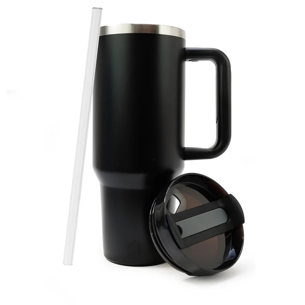 Термокружка Eurocatch Tumbler 1.2 л с ручкой, для посудомоечной машины, чёрная