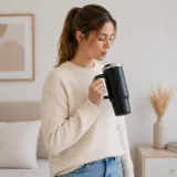 Термокружка Eurocatch Tumbler 1.2 л с ручкой, для посудомоечной машины, чёрная — фото 5