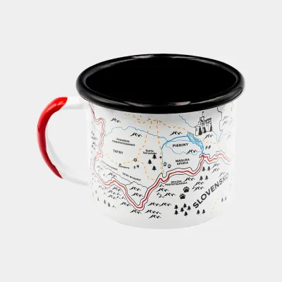 Эмалированная кружка Alpinus карта белая 0,35 л