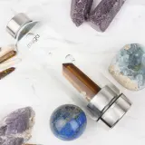 Стеклянная бутылка для воды Myga с кристаллом тигровый глаз — фото 5