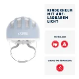 Детский велосипедный шлем ABUS Smiley 3.0 Ace LED синий — фото 2