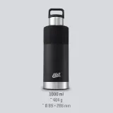 Термос вакуумный Esbit Sculptor Insulated Bottle w/Sleeve 1000 мл чёрный — фото 2