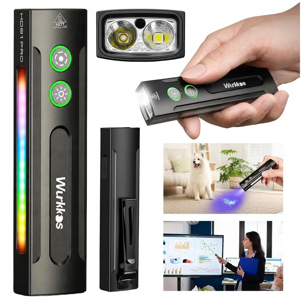 Туристический фонарь Wurkkos HD01 Pro с УФ-лампой, лазером и RGB-подсветкой