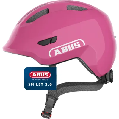 Шлем велосипедный детский Abus Smiley 3.0 глянцевый розовый