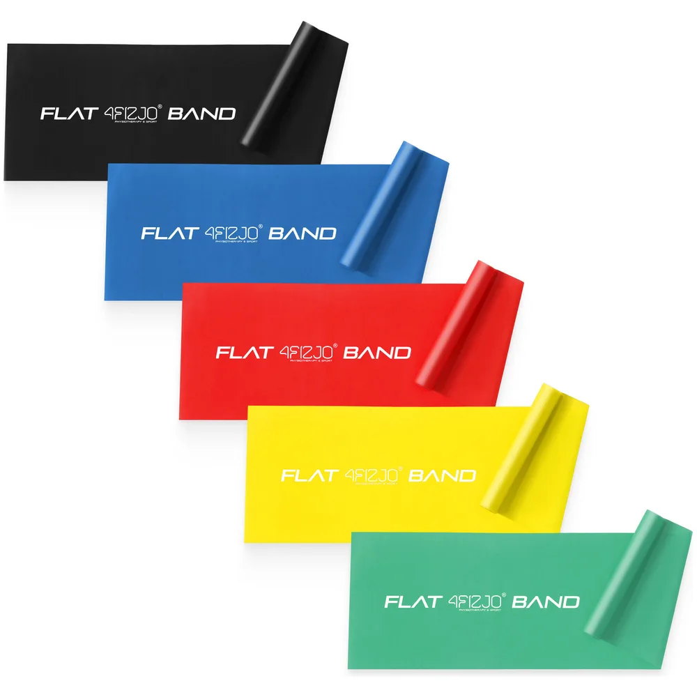 Набор из 5 эластичных лент 4FIZJO FLAT BAND 2 м, 1-15 кг