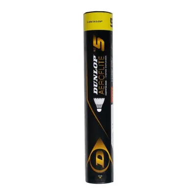 Воланы перьевые для бадминтона Dunlop Aeroflite 5, скорость 78, 12 шт