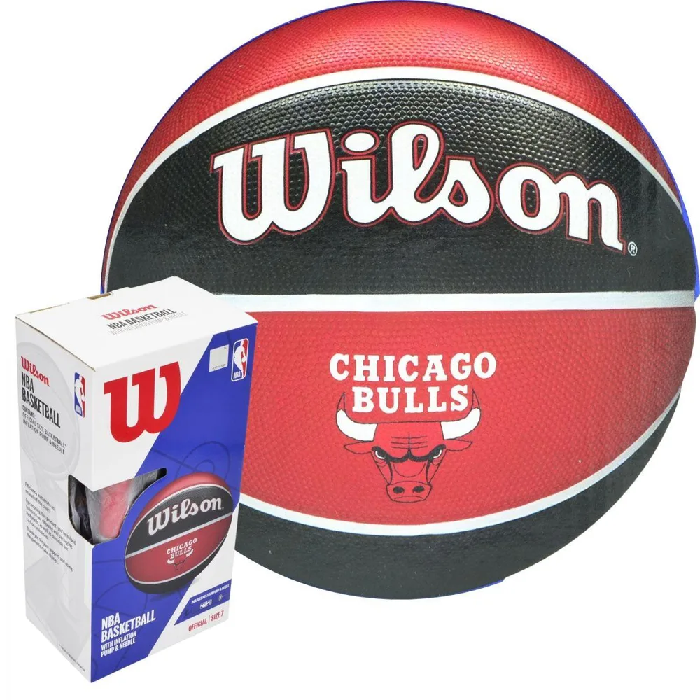 Мяч баскетбольный Wilson NBA Chicago Bulls с насосом и коробкой