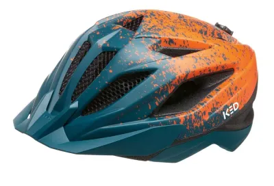 Детский велосипедный шлем KED Street Jr. Pro Arcadia зелёный оранжевый