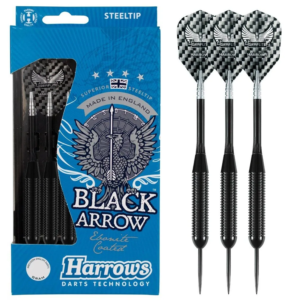 Дротики для дартса Harrows Black Arrow с латунным стволом, 24 г