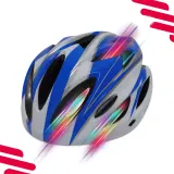 Велосипедный шлем Pro Sport Lights для взрослых, сине-белый — фото 7