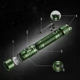 Фонарь EDC Sofirn SP31 V3 аккумуляторный, зелёный, 2000 лм — фото 4