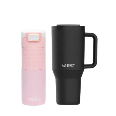 Набор кружек Kambukka Rider Pink: Rio 950 мл и Etna Grip 500 мл