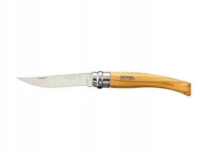 Складной нож Opinel Slim No.08 с узким лезвием и рукоятью из оливы