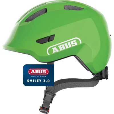 Детский велосипедный шлем Abus Smiley 3.0 глянцевый зелёный