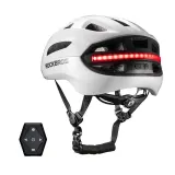 Шлем велосипедный Rockbros GlowGuard светодиодный с пультом управления — фото 1