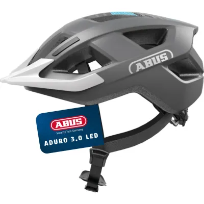 Городской велосипедный шлем ABUS Aduro 3.0 LED серый