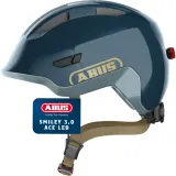 Детский велосипедный шлем ABUS Smiley 3.0 Ace LED синий 50-55 см — фото 1