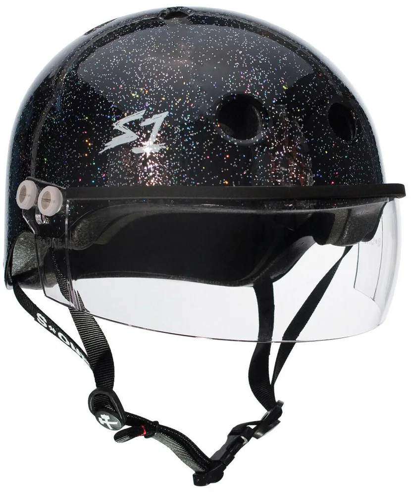 Шлем S-One Lifer Visor чёрный глянцевый с блёстками размер XL