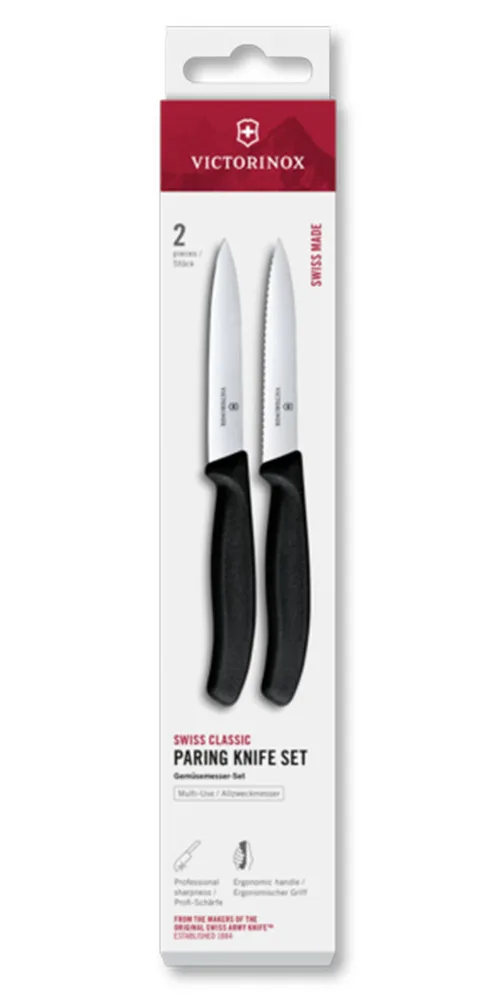 Набор из 2 ножей (гладкий и зубчатый) 10 см Victorinox Swiss Classic