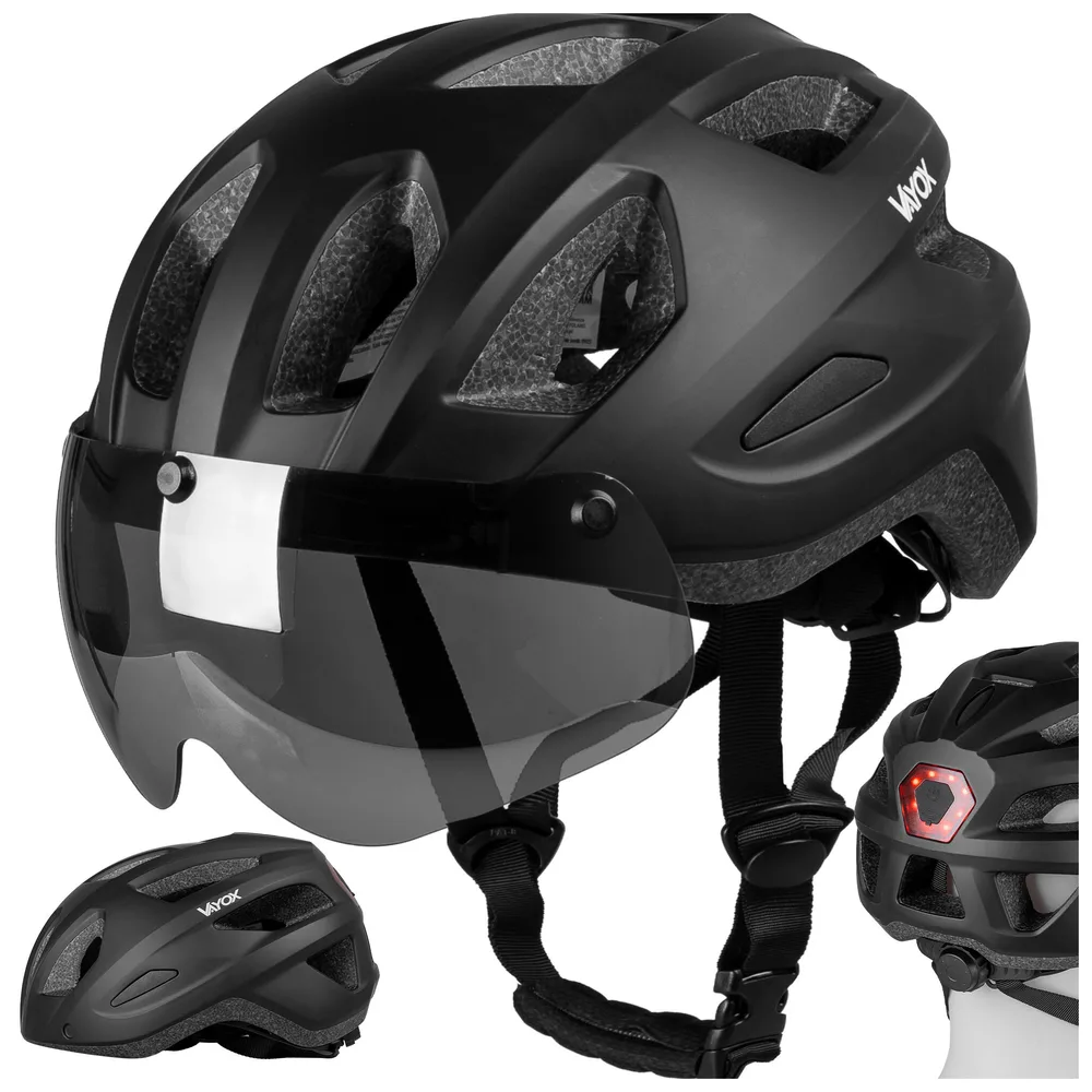 Велосипедный шлем Vayox Active VA0424 с магнитным визором и фонарём