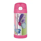 Термос детский Thermos со трубочкой 355 мл бабочка — фото 1