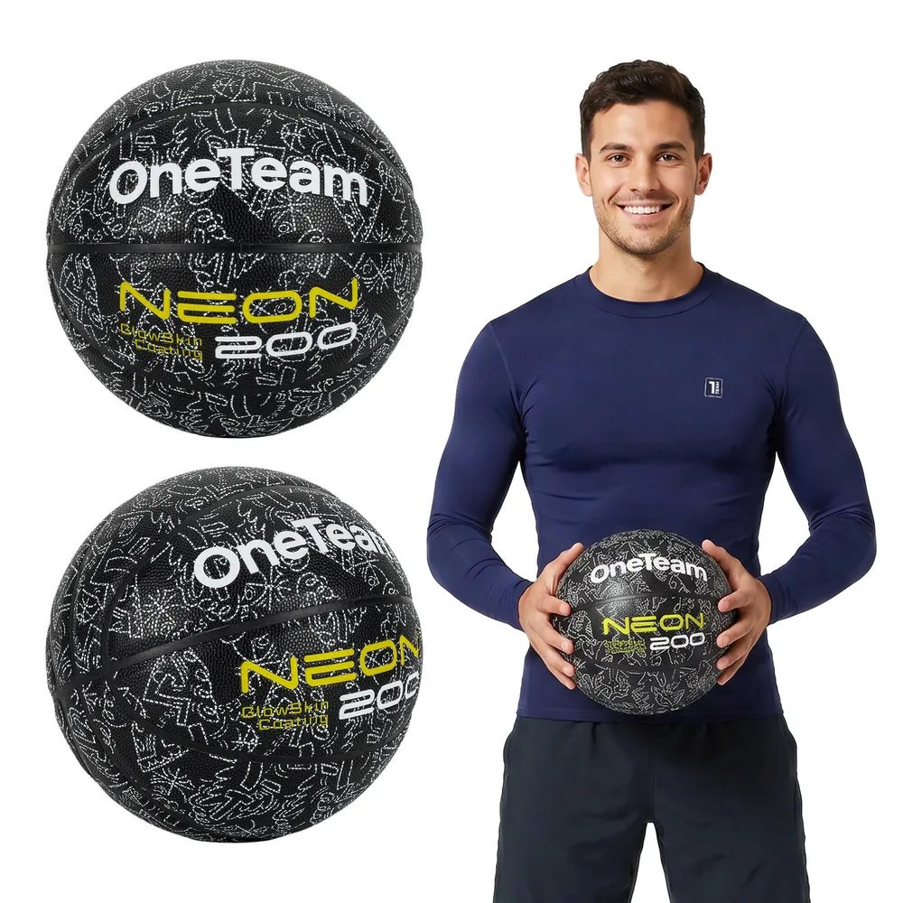 Мяч баскетбольный OneTeam Neon чёрный, размер 7