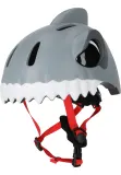 Детский велосипедный шлем Crazy Safety Серая Акула с LED-фонарём — фото 1