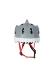 Детский велосипедный шлем Crazy Safety Серая Акула с LED-фонарём — фото 2