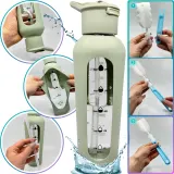 Revity Мотивационная бутылка для воды 700 мл стеклянная с силиконовым чехлом — фото 5