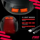 Шлем велосипедный Pro Sport Lights для скоростного педелека NTA 8776 матовый чёрный — фото 7