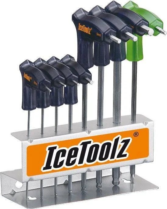 Набор ключей IceToolz с Т-образной рукояткой, 8 предметов, со стойкой