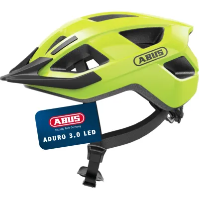 Шлем велосипедный Abus Aduro 3.0 LED желтый