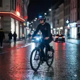 Pro Sport Lights Шлем велосипедный Speed Pedelec белый, с визором и светодиодной подсветкой — фото 2