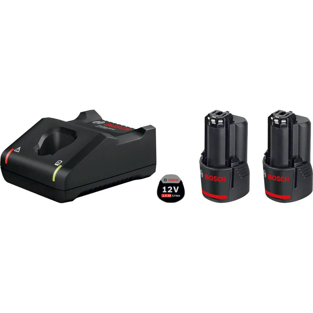 Стартовый набор Bosch Professional 12 В: два аккумулятора 2,0 Ач и зарядное устройство