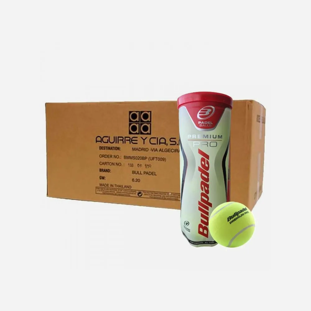 Мячи для падела Bullpadel Premium Pro, коробка из 24 банок по 3 мяча