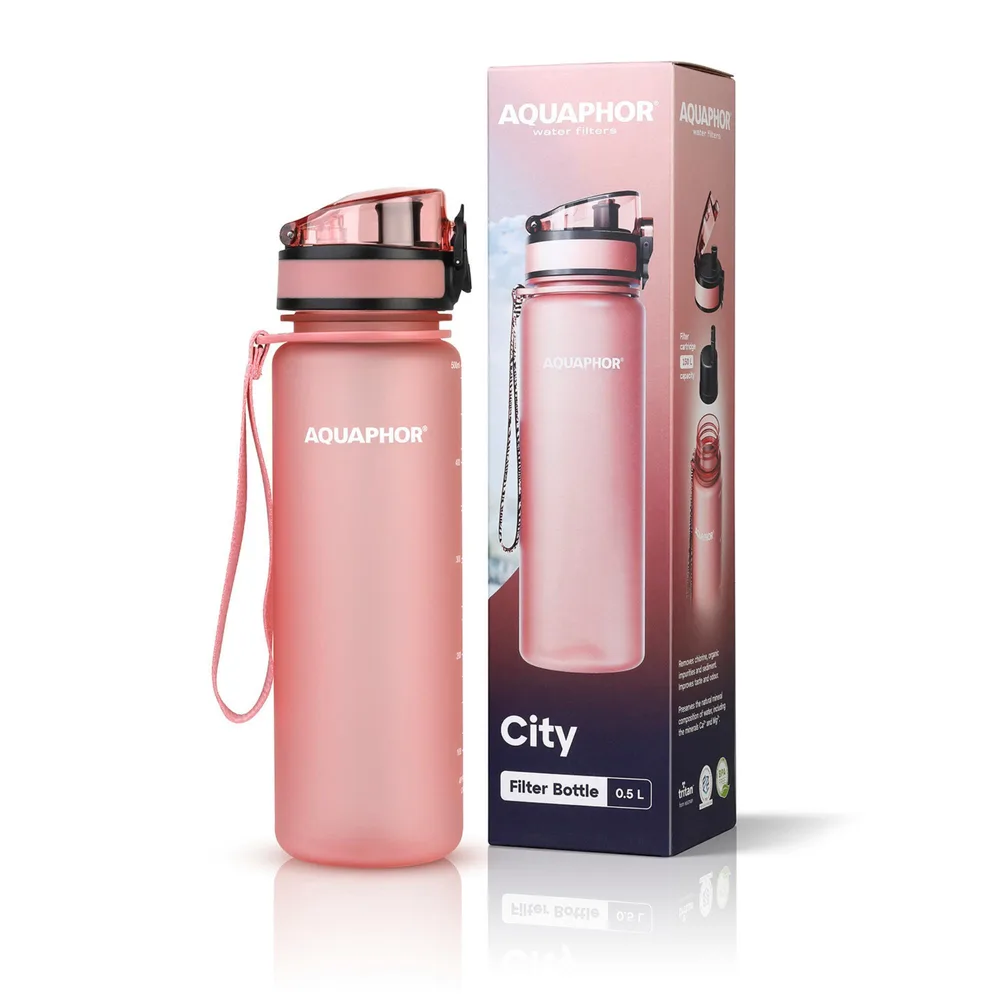 Фильтрующая бутылка Aquaphor City 0,5 л пудрово-розовая