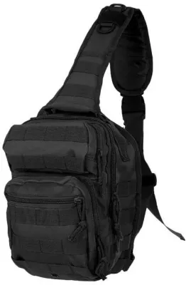 Сумка на одно плечо Mil-Tec Small Assault 8 л черная, 8L, Чёрный