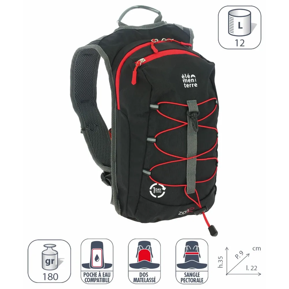 Рюкзак Elementerre Zion 12 л, 12 l, Чёрный / 12 l, Розовый
