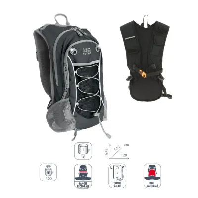 Рюкзак Elementerre Dyoter 18 л, чёрный, оранжевый, 18L, Чёрный